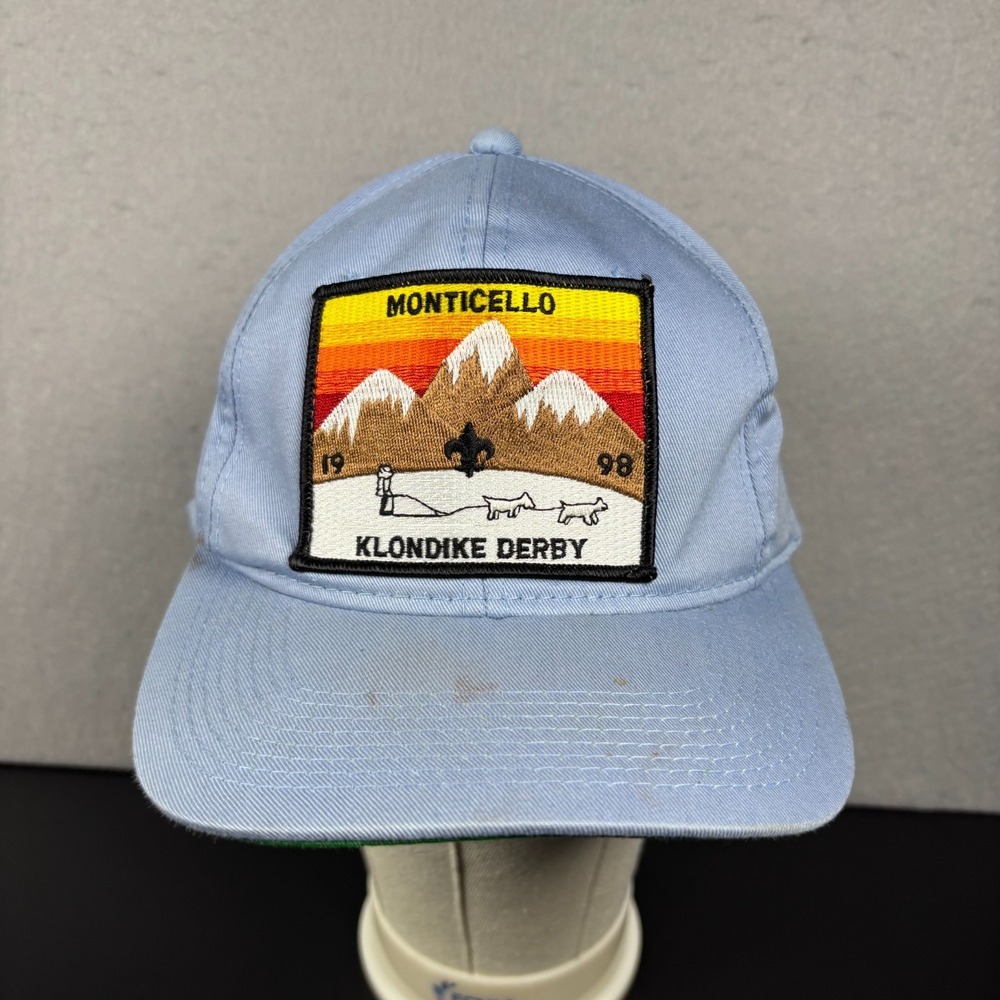 1998 Monticello Klondike Derby Hat Vintage Light Blue Snapback Cap‎ Adult OSFM